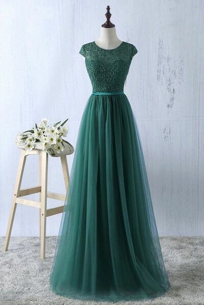 Elegant Mother of Bride/ Groom Dress Green A Line Lace Evening Formal Gowns Prom Dress