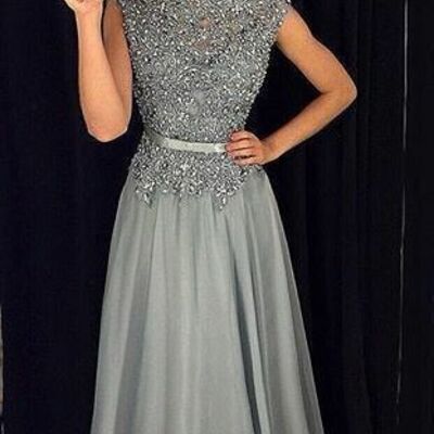 Elegant mother of bride/ groom dress sequins evening formal gowns prom dress