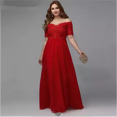 Elegant Mother Of The Bride/ Groom Dresses A-Line Chiffon Lace Wedding Godmother Dresses Full Length Woman