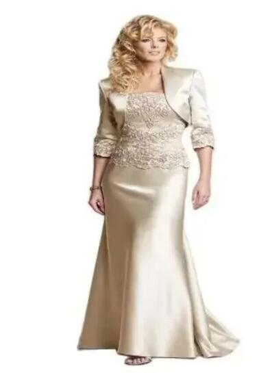 Mother Of Bride Dress 2 Piece Dress Lace Wedding Dress Woman Guest Appliqued Elegant Dress Mother Of The Groom