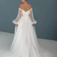 Elegant A Line Wedding Dresses Beach Boho Bridal Gowns - Thumbnail 1