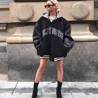 STREET HOODED VARSITY JACKET - Thumbnail 2