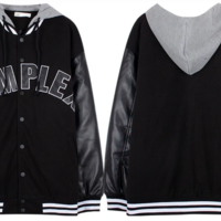 STREET HOODED VARSITY JACKET - Thumbnail 4