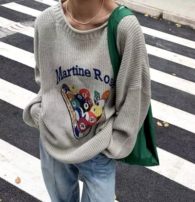 VINTAGE BILLIARDS PRINT DOWNTOWN SWEATER 