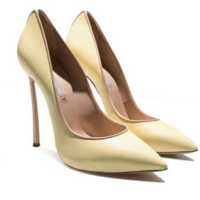 Point Toe Ankle Leather Sexy Close Toe Pumps - Thumbnail 1