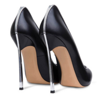 Point Toe Ankle Leather Sexy Close Toe Pumps - Thumbnail 3