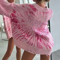 The Witch Pastel Pink Ripped Oversized Knit Sweater Jumper - Thumbnail 2