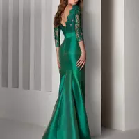 Mother Of The Bride/Groom Dress Party Dresses For Weddings Woman Guest Elegant 3/4 Sleeves Lace Applique Mom 'S Dresses  - Thumbnail 1