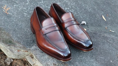 Premium Quality Brown Finishing Formal Penny Loafers Slips On Moccasin Shoes For Mens