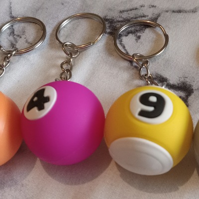 Pool ball keychains