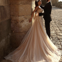 Beach Wedding Dresses Sweetheart Lace Slit Side - Thumbnail 1