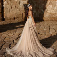 Beach Wedding Dresses Sweetheart Lace Slit Side - Thumbnail 2