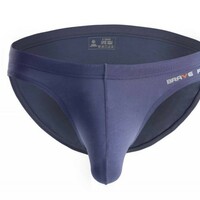 Purple-gray Wholesale 3PK cotton blend Men's sexy underwear lingerie low-rise breathable briefs underpants BR1130 - Thumbnail 3