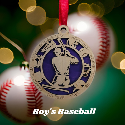 #277 Boy's Baseball Christmas Ornament