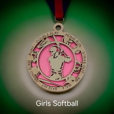 #278 girl's softball christmas ornament