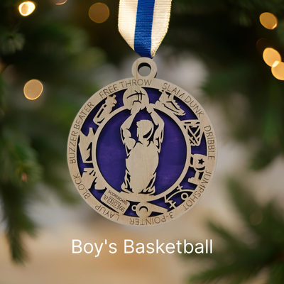#280 Boy's Basketball Christmas Ornament
