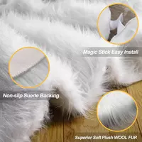 30 Inch Faux Fur Christmas Tree Skirt White Plush Skirt for Merry Christmas Party Christmas Tree Decoration - Thumbnail 2