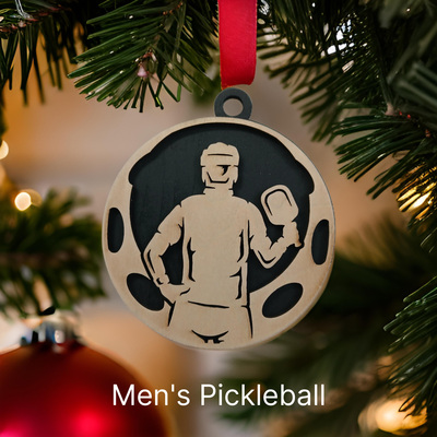 #289 men's pickleball christmas ornament - Thumbnail 4