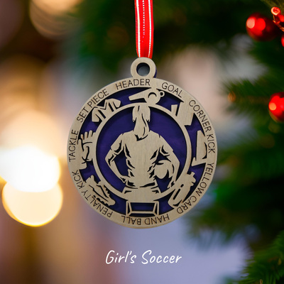 #290 girl's soccer christmas ornament - Thumbnail 5