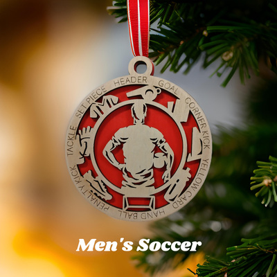 #291 boy's soccer christmas ornament