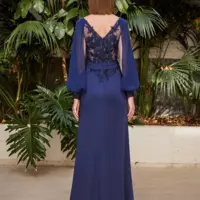 Blue Shealth Mother Of The Bride/Groom Dresses Lace Groom Mother Dresses For Weddings ﻿ - Thumbnail 4