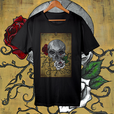 Roses and skull t shirt