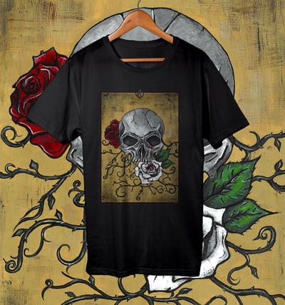 Roses and skull t shirt