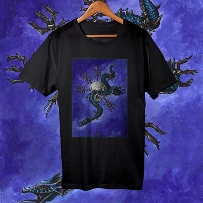 Skull and serpent t shirt 