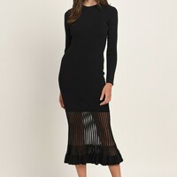 Wool black dress Maxi  - Thumbnail 1