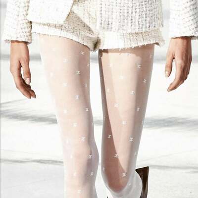 Channel luxury print tight - white