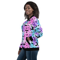 Creepy Cute Stripes Unisex Bomber Jacket - Thumbnail 3