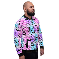 Creepy Cute Stripes Unisex Bomber Jacket - Thumbnail 9