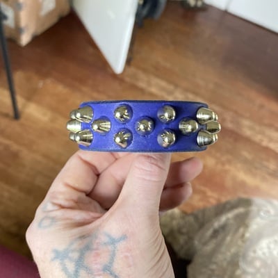 Blue 2-1-2 studded wristband