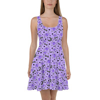 Magical Kawaii Spooky Bats Purple Skater Dress - Thumbnail 10