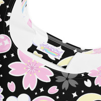Cherry Blossom Dreams Black Skater Dress - Thumbnail 6