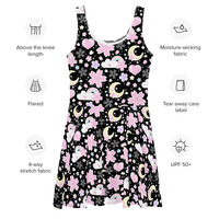 Cherry Blossom Dreams Black Skater Dress - Thumbnail 9