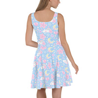 Cherry Blossom Dreams Blue Skater Dress - Thumbnail 5