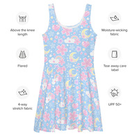 Cherry Blossom Dreams Blue Skater Dress - Thumbnail 9