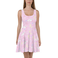 Cherry Blossom Dreams Pink Skater Dress - Thumbnail 10