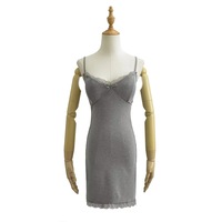 Sexy suspender dress for women with padded lace patchwork dress - Thumbnail 7