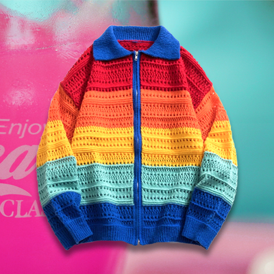 Rainbow knit jacket