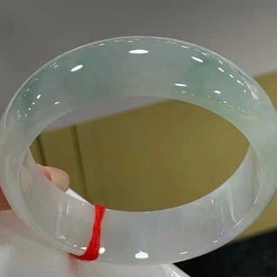 Dian processed jadeite bracelet ice jade bracelet light green floating flower jade bracelet children's style white moonlight jade bracelet gift