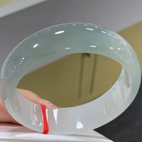 Dian processed jadeite bracelet ice jade bracelet light green floating flower jade bracelet children's style white moonlight jade bracelet gift - Thumbnail 3