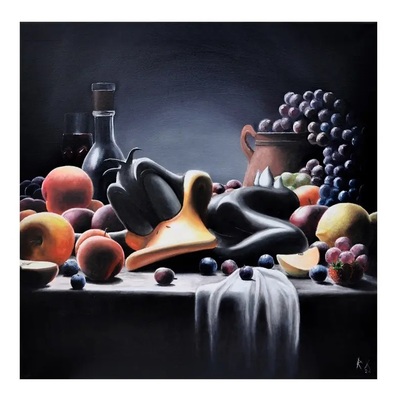 Painting  by rx strip "duck season" 