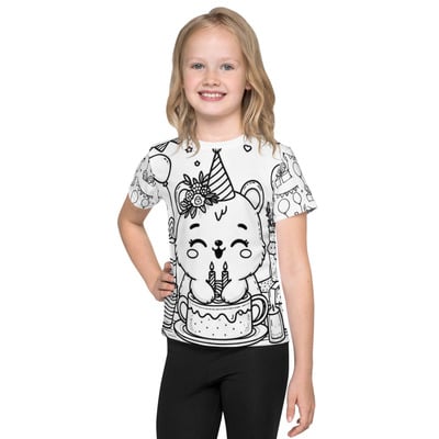 Bear birthday kids crew neck t-shirt