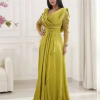 A-line Mother Of Bride/Groom Dresses Beaded Lace Formal Party Birthday Celebrity Mother Of Groom Gowns - Thumbnail 2