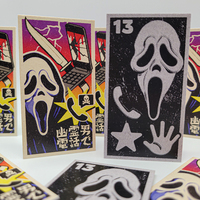 Scream Ghostface Menko Card - Custom Japanese Vintage Style Trading Card - Thumbnail 9