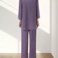 Mother of the Bride/Groom Jumpsuit Wedding Guest Elegant Chiffon Evening Formal Dress - Thumbnail 3