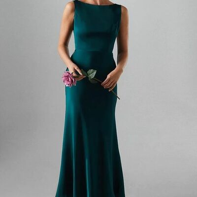 Green sheath mother of the bride/groom dress simple evening formal wedding guest 