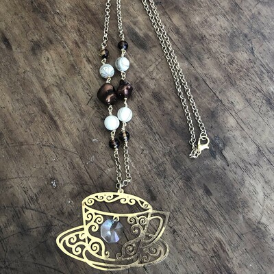 Coffee and cream necklace 